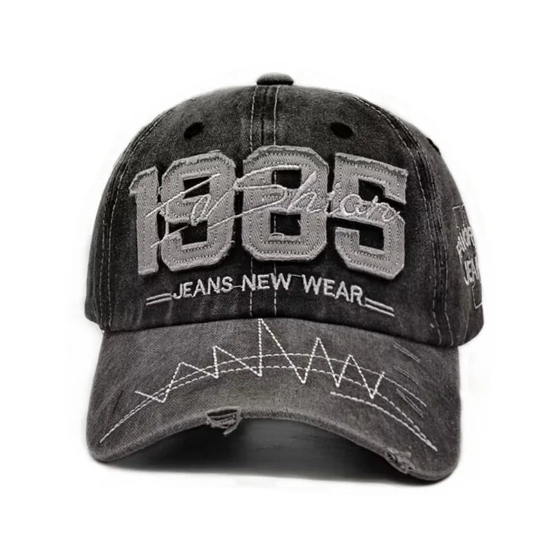 1pcs Vintage Baseball Hat with Digital Embroidery Casual Hip Hop Sun Hats