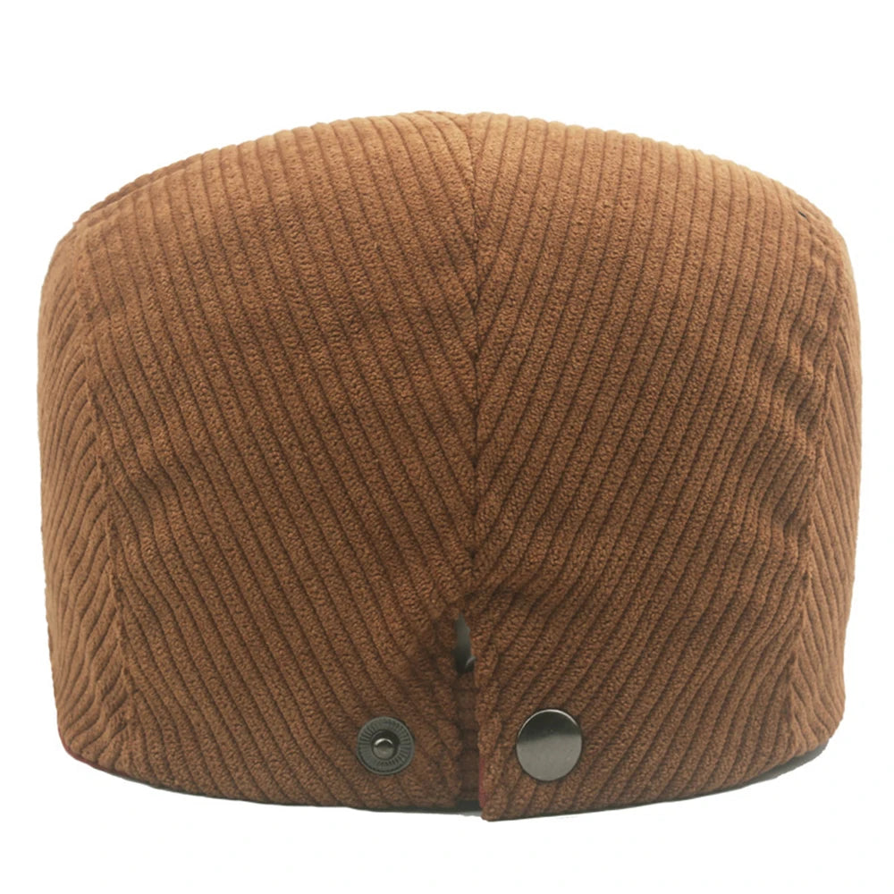 Drop Shipping Autumn And Winter Camel Corduroy Man Ivy Cap Dad Casual Newsboy Hat 56-60cm