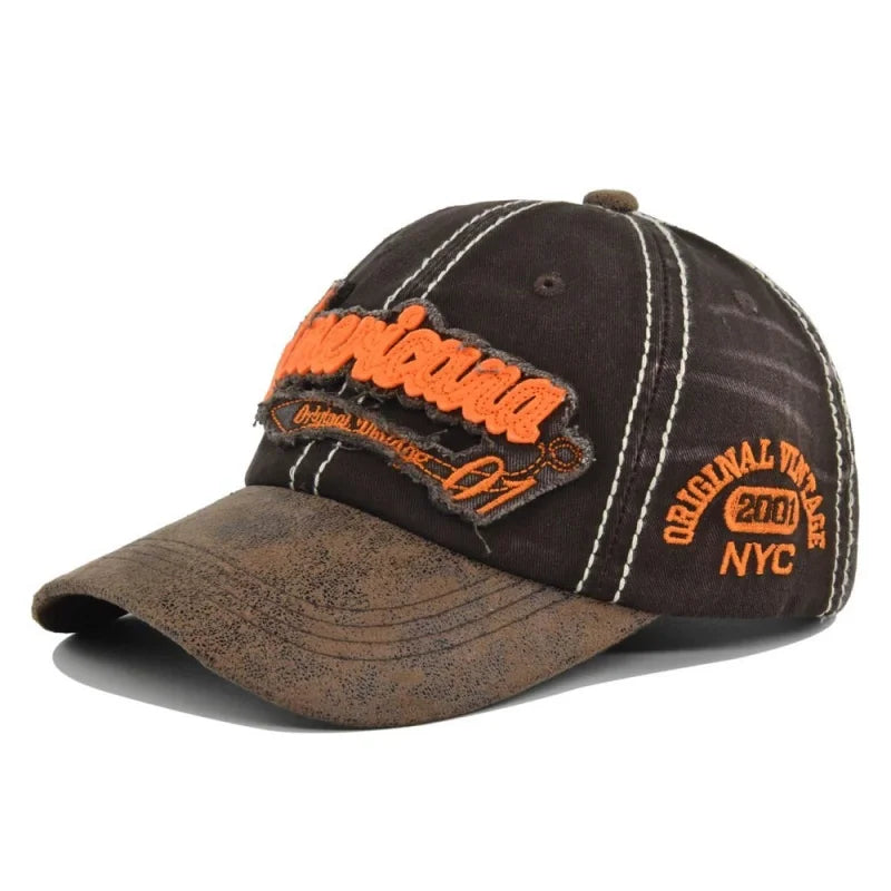 New 3D Embroidered Washed Cotton Retro Baseball Cap