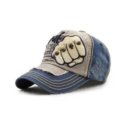 High Quality Fist Rivet Element Embroidery Cotton Baseball Cap Hip Hop Hat