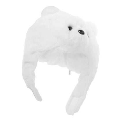Polar Bear Hat Soft Lightweight Animal Headwear Funny Party Masquerade Cap