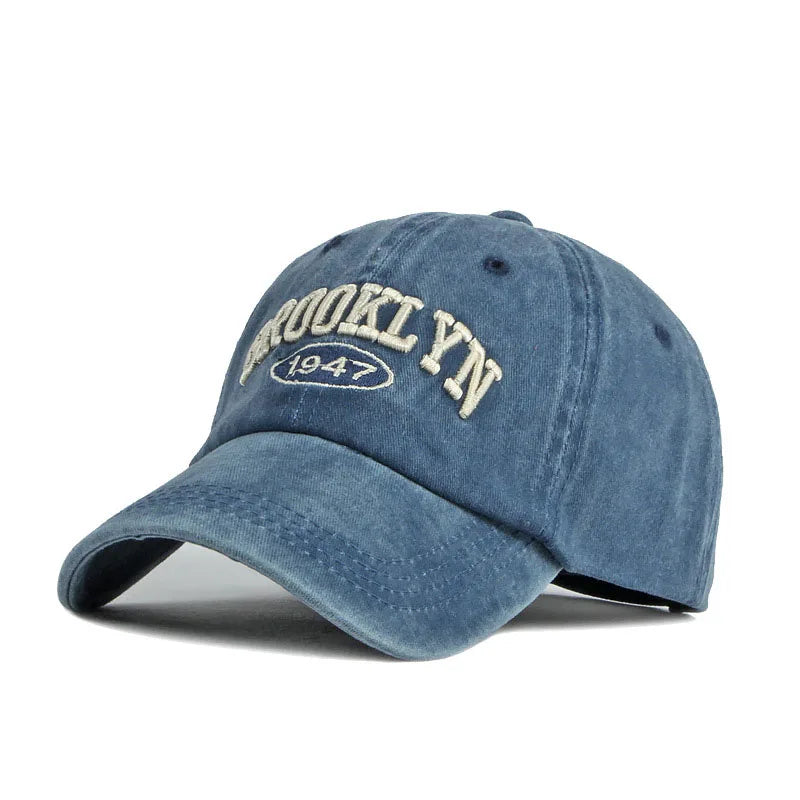 New York Washed Cotton Cap For Men Women