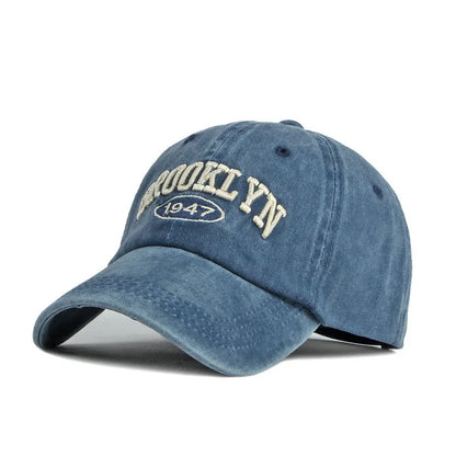 New York Washed Cotton Cap For Men Women