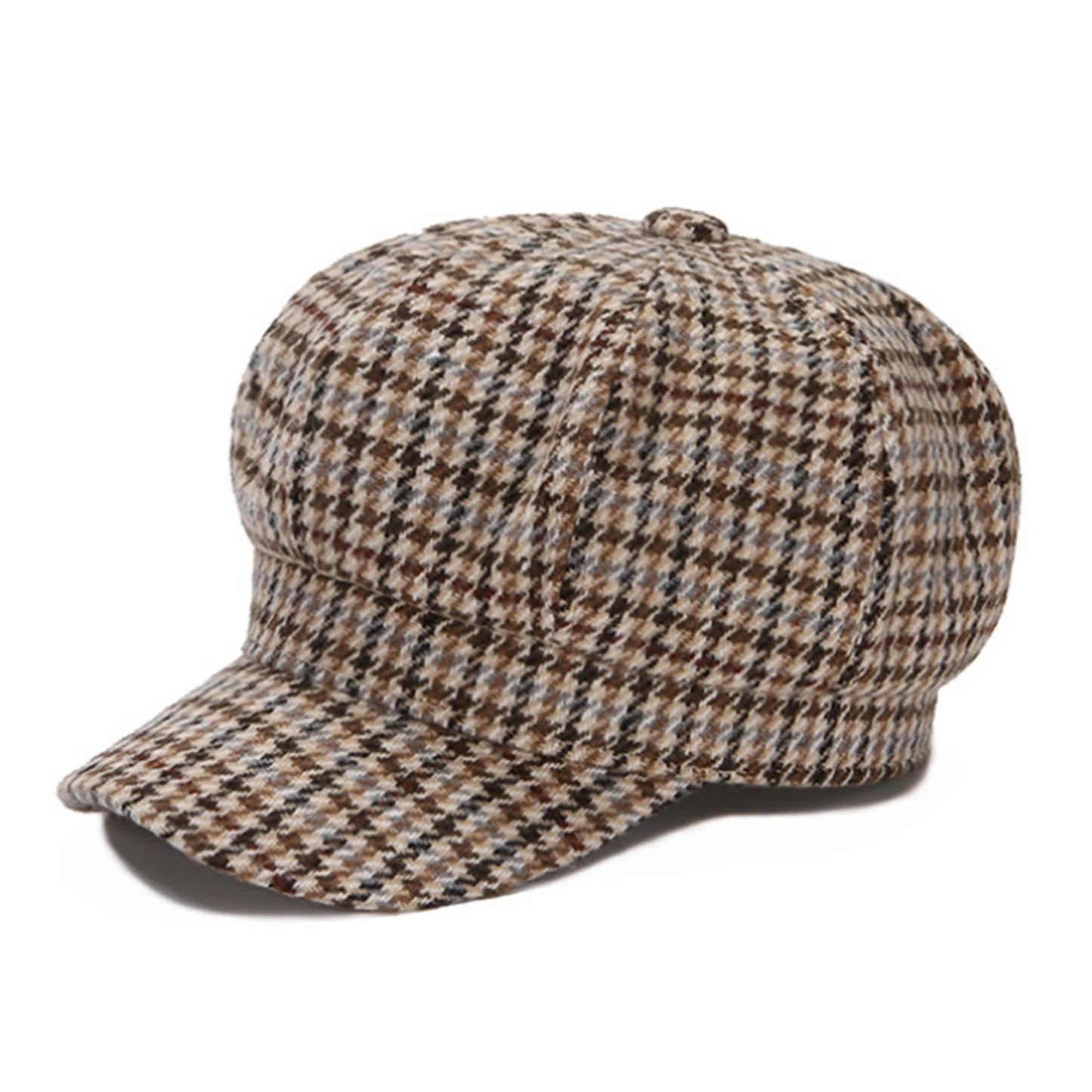 Vintage Women Beret Hat, Vintage Elegant Houndstooth Soft Painters Cap
