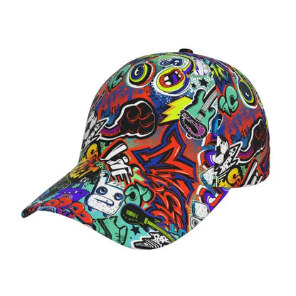 Custom Graffiti Art Print Baseball Cap Unisex Hip Hop Baseball Cap for Men Women