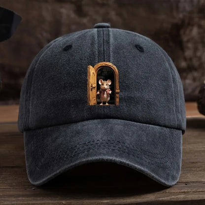 Cute Mouse Printed Baseball Hat