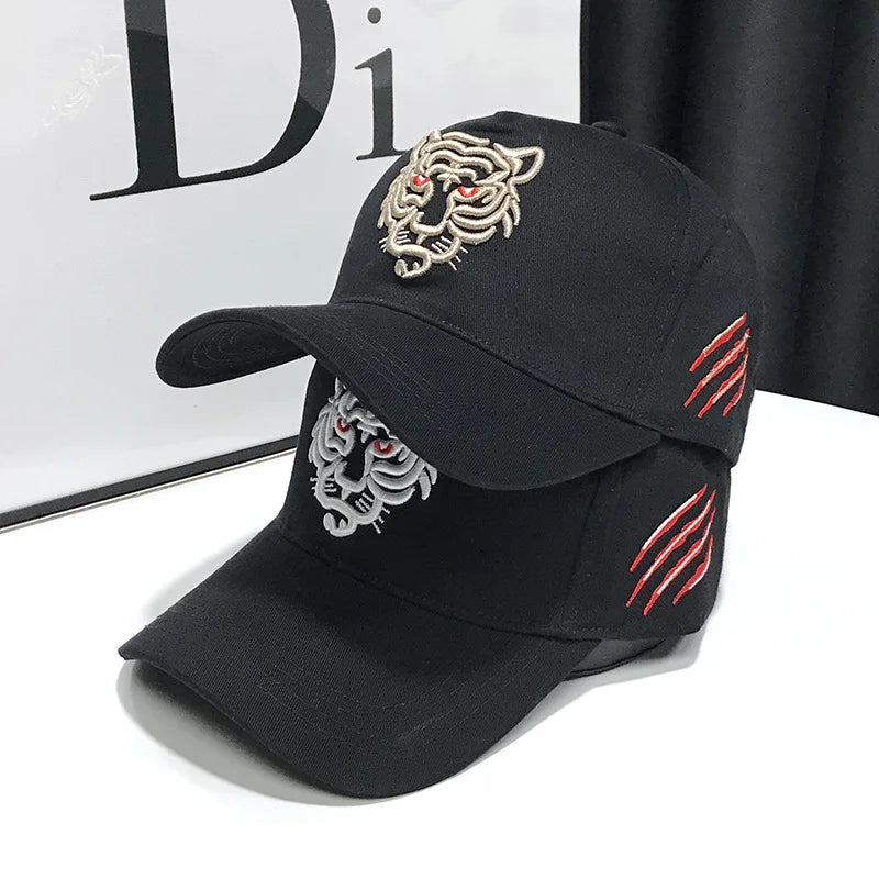 Unisex Cotton Tiger Embroidery Baseball Cap Men Women