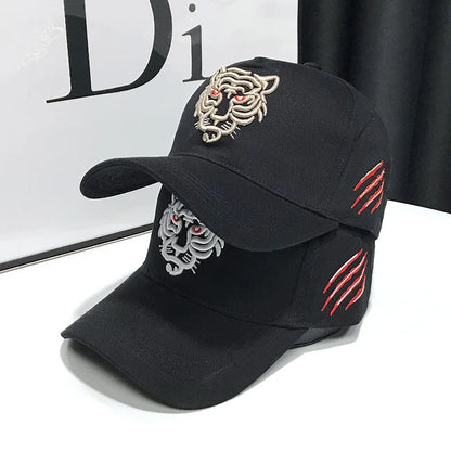 Unisex Cotton Tiger Embroidery Baseball Cap Men Women