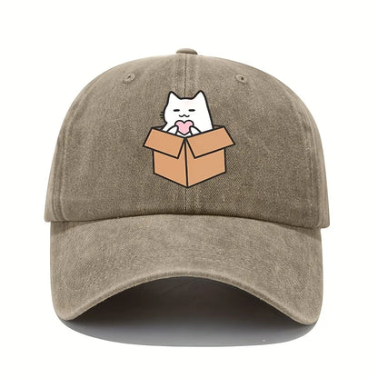 Cute Cat Printed Pattern Baseball Hat Cute Style Men's and Women's