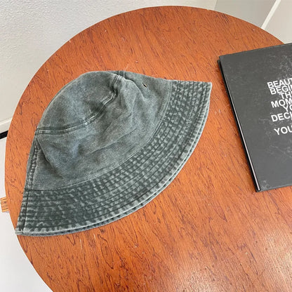 Outdoor Fisherman Hat Vintage Washed Cotton Bucket Hats Summer  Women