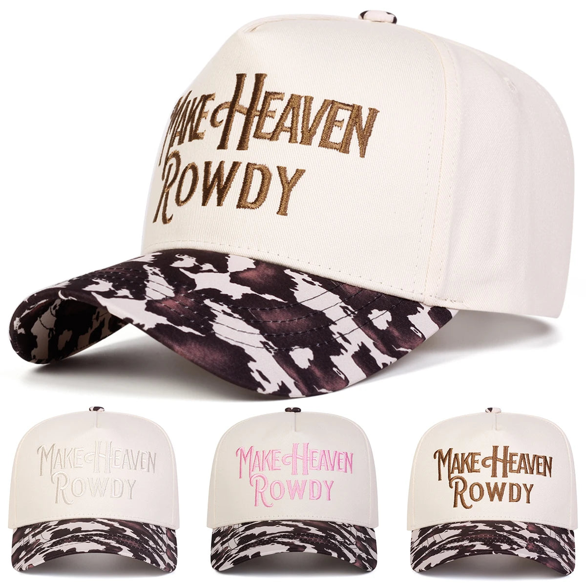 Unisex Make Heaven Rowdy Letter Embroidery Baseball Caps Spring Autumn