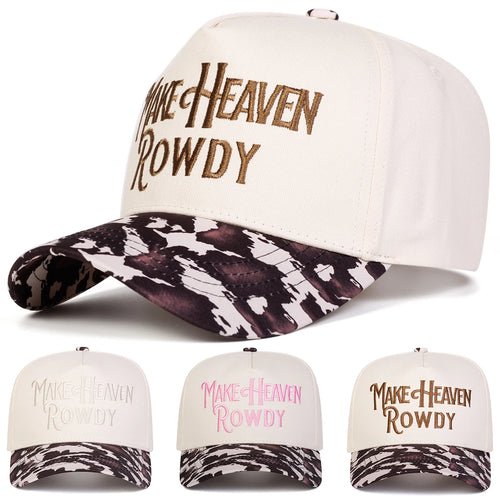 Unisex Make Heaven Rowdy Letter Embroidery Baseball Caps Spring Autumn