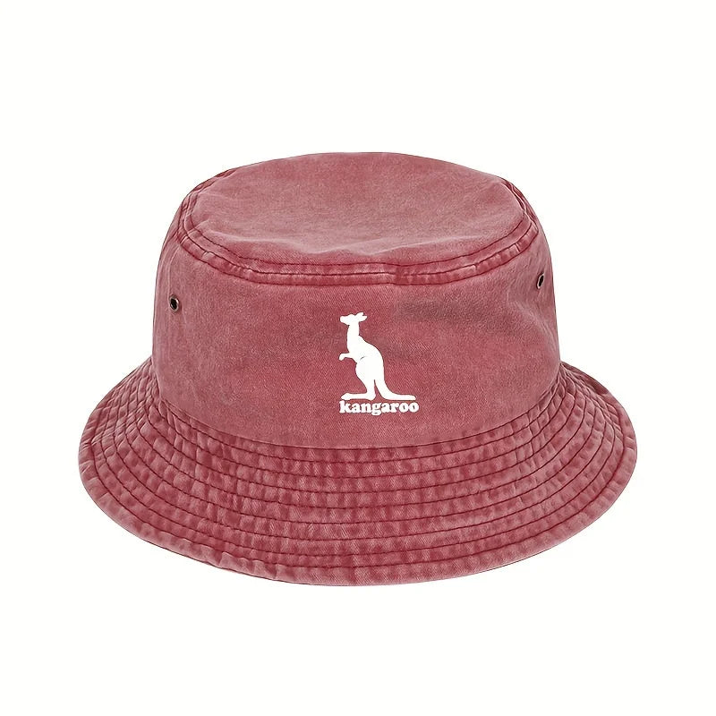 Creative Kangaroo Pattern Sunshade Bucket Hat Perfect For Travel And Outdoor Activities