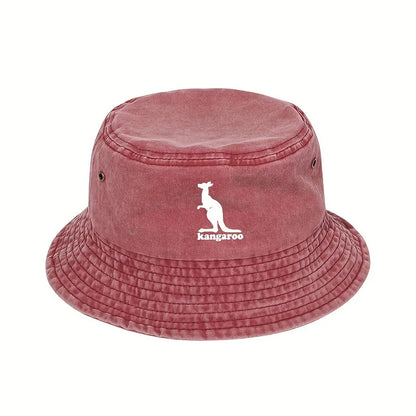 Creative Kangaroo Pattern Sunshade Bucket Hat Perfect For Travel And Outdoor Activities