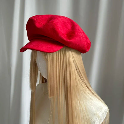Harajuku Suede Red Navy Style Cloud Caps