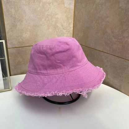 Cotton Fringed Fisherman Cap Soft Aluminum Wire Shape Water Wash Hat