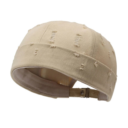 Washed Cotton Destroyed Ripped Docker Cap