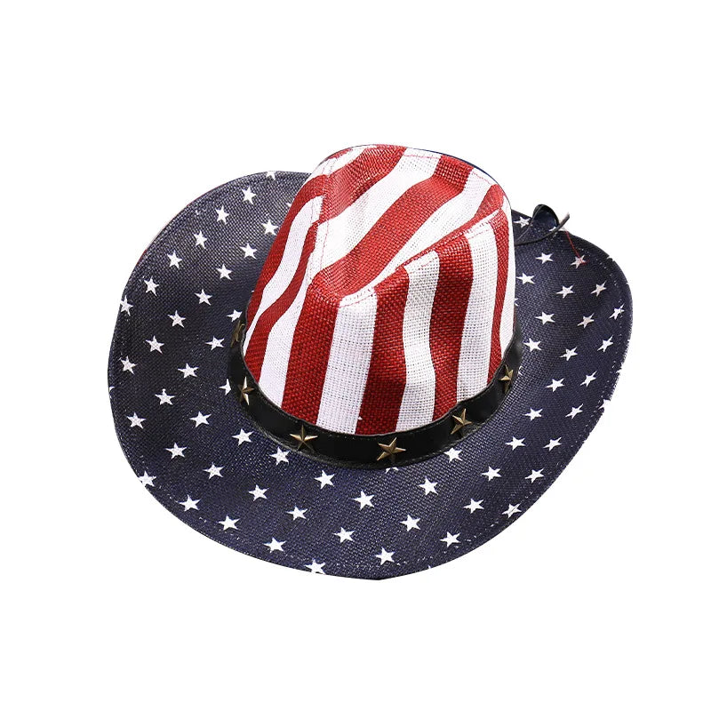 USA Flag Retro Fashion Western Cowboy Hat