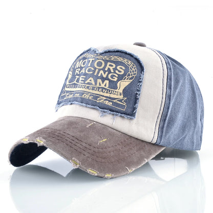 Vintage Washed Denim Baseball Cap For Men And Women