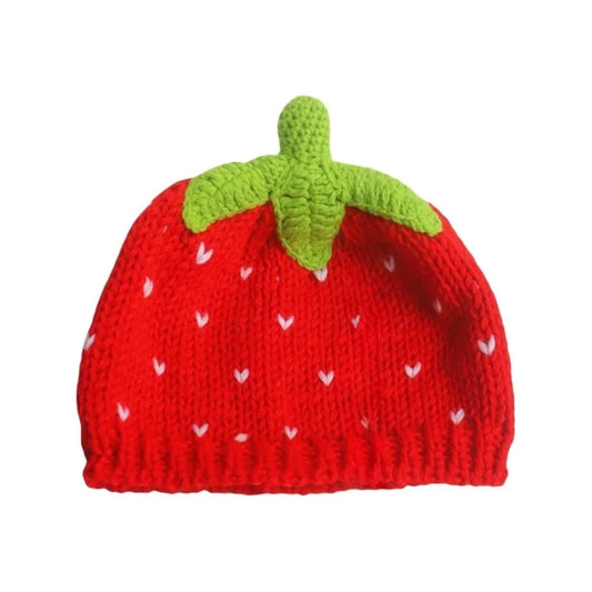 Lemon Creative Knitted Fruit Hat Playful Thick Strawberry Pullover Cap Warm