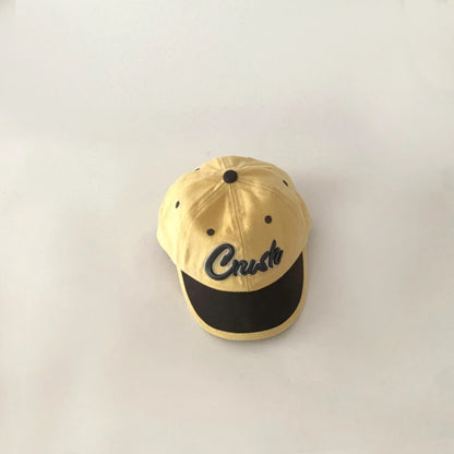 Retro Patchwork Baby Baseball Cap Letter Embroidered Peaked Cap