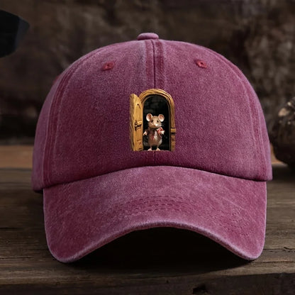 Cute Mouse Printed Baseball Hat