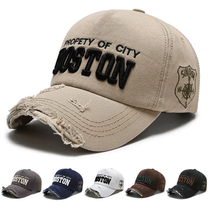 Trendy Worn Cowboy Baseball Cap Embroidery Trucker Cap Outdoor