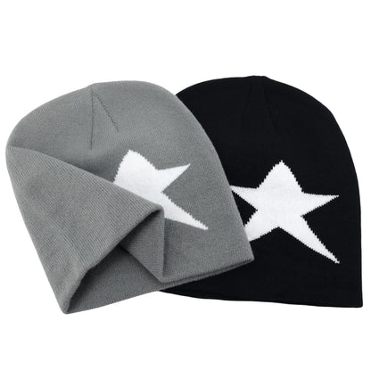 Y2K Letter Knitted Winter Autumn Beanie Cap Men Women