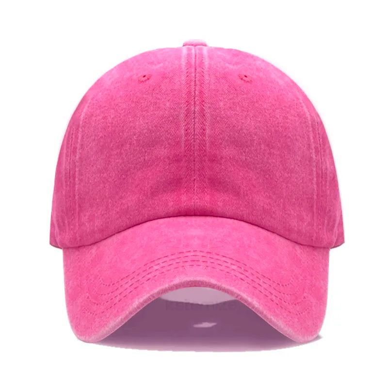 Custom Text Logo Embroidery Vintage Washed Cotton Baseball Cap