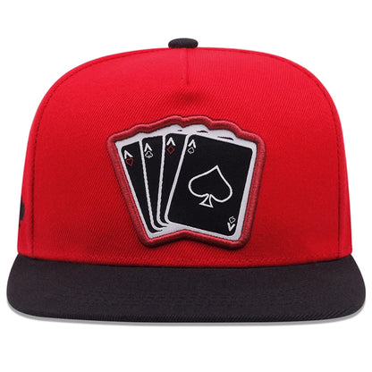 Poker A Four Flat Edge Hat Trendy Hip Hop Hat