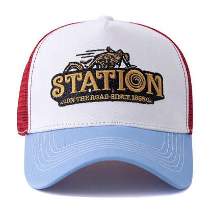 Unisex Mesh Summer Breathable Cap Embroidery Letter Pattern Streetwear Baseball Cap