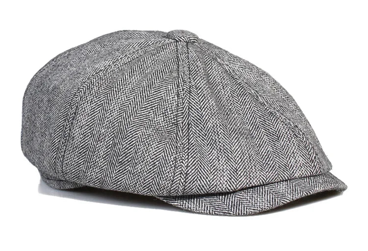 Men Street Bonnet 55% Wool Beret Sheepskin Camel/Grey Male Thin Hats