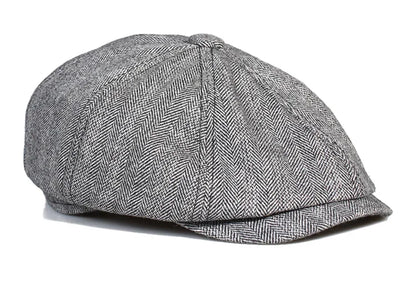 Men Street Bonnet 55% Wool Beret Sheepskin Camel/Grey Male Thin Hats