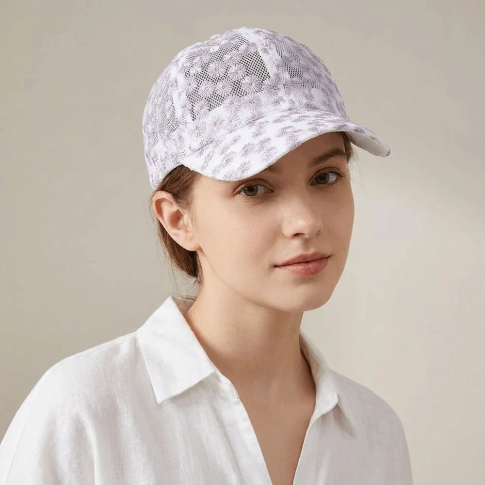 Casual Embroidered Flower Baseball Cap Adjustable