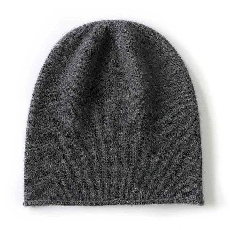 New Winter Cashmere Knitted Unisex Warm Hat High Quality Solid Leisure Sleeve Hat