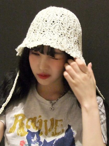 Hand Knitted Summer Sun Protection Hat Women's