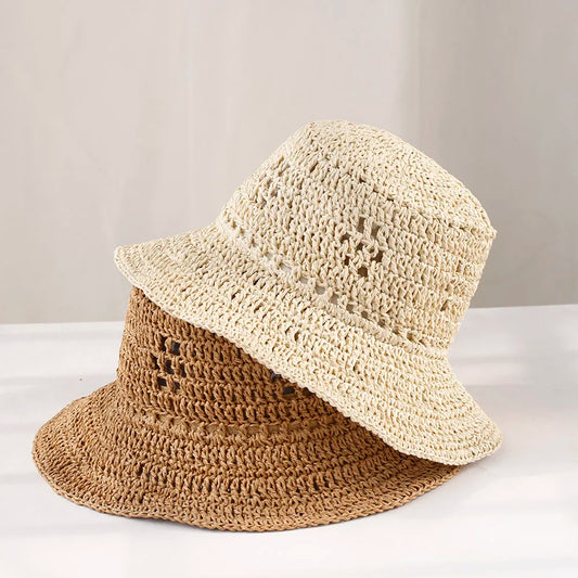 Straw Hat Summer Women Visor Bucket Hat