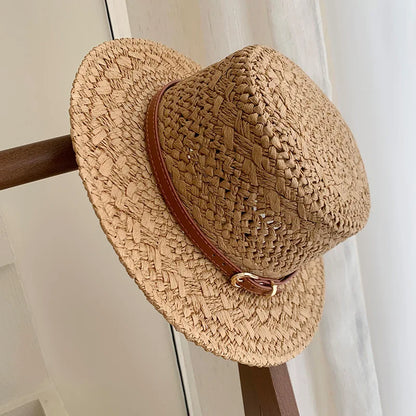Women's Retro Flat Topped Straw Hat
