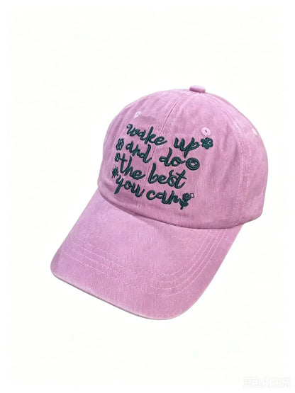 Vintage Washed Letter Embroidery Baseball Cap Denim Distressed Trucker Hat Embroidered Cowboy Hat Adjustable