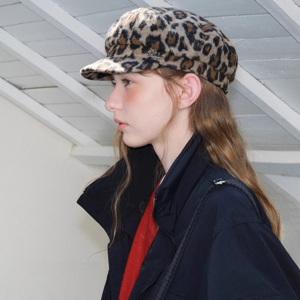 Punk Leopard Print Wool Fabric Beret Autumn/Winter