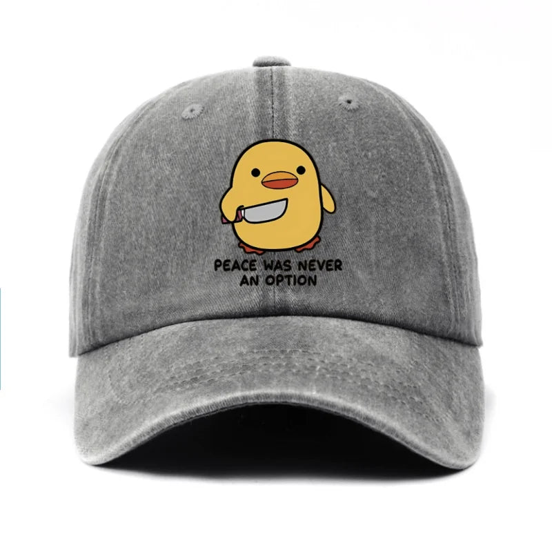 Yellow Duck Letter Printed Baseball Hat for Men and Women