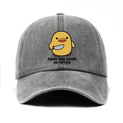 Yellow Duck Letter Printed Baseball Hat for Men and Women