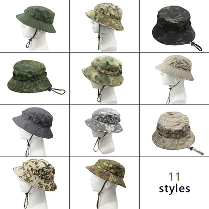 Men's Panama Hat Bucket Hat Tactical Sunscreen Camouflage Outdoor