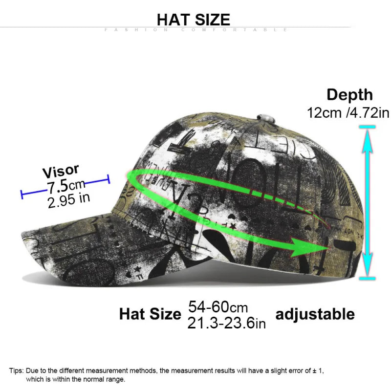 Graffiti Print Baseball Cap Spring