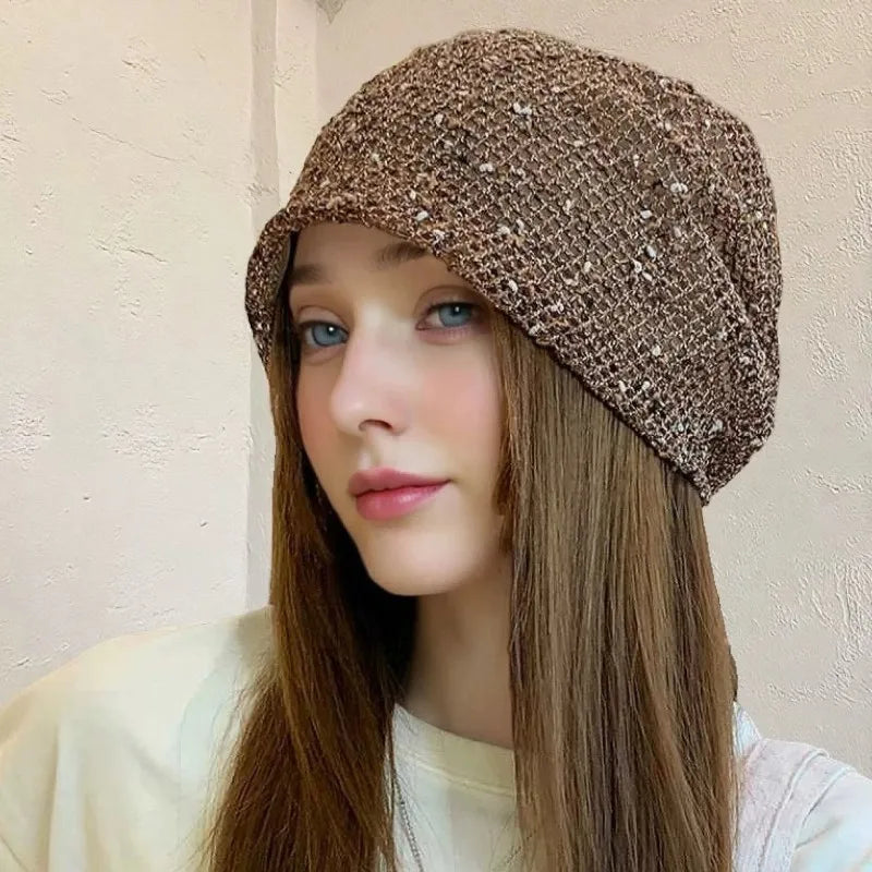 Bohemian Hand-Woven Cut Out Hooded Hat For Women
