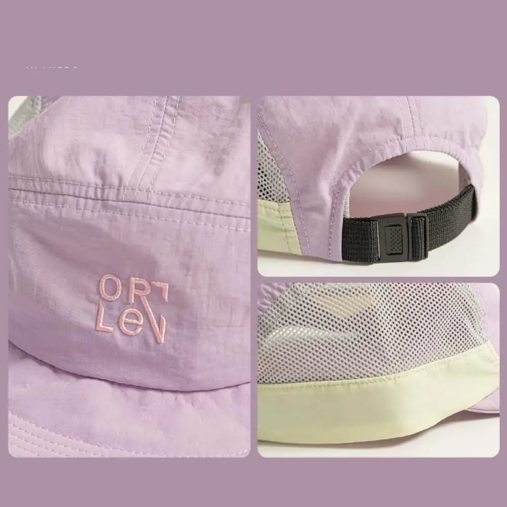 Breathable Mesh 5 Panel Baseball Cap Nylon Color Embroidered Adjustable