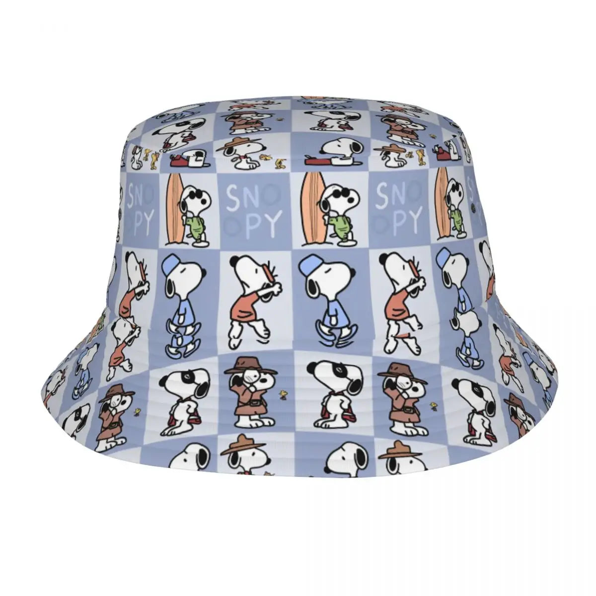 Trendy Snoopys Dog Bucket Hats Women Men Outdoor Sports Cartoon Heart Fishing