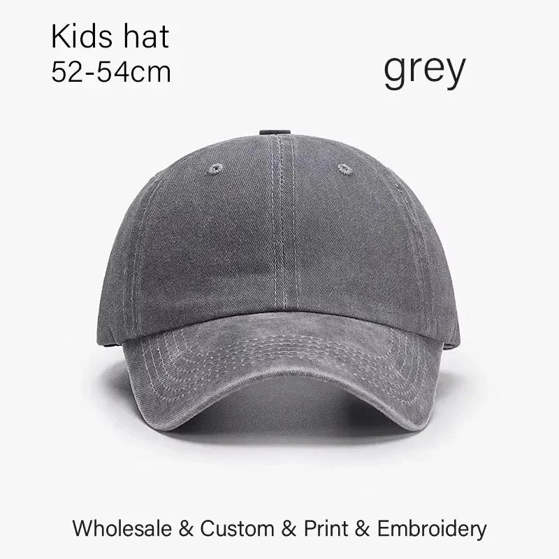 Kids Baseball Cap Retro DIY Design Letter Embroidery Hat