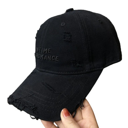 Vintage Washed Cotton Letter Baseball Hat Teenagers