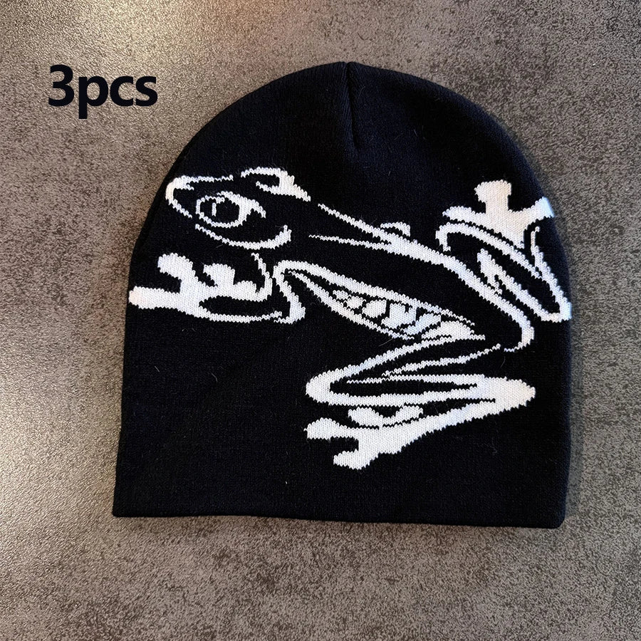 Tree Frog Pattern Beanie Knitted Cap For Men & Women